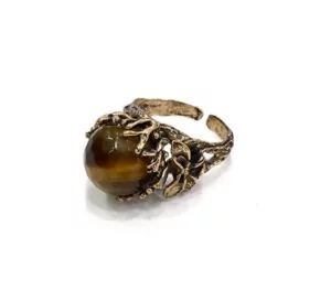 Tigerauge Ring aus Kupfer