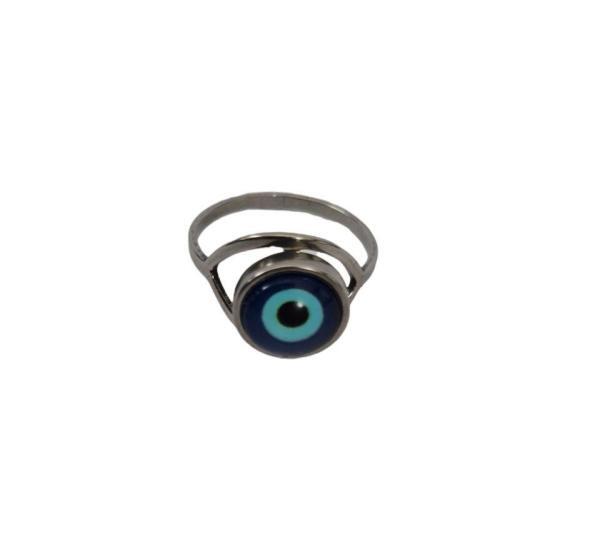 blaue auge ring edelstahl ring böser blick schmuck