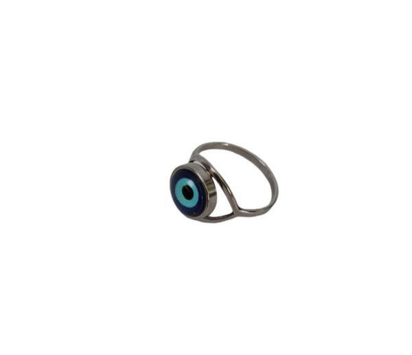 blaue auge ring edelstahl ring böser blick schmuck